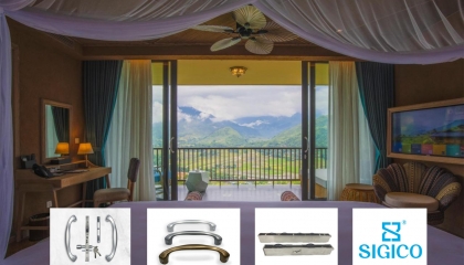 Le Champ Tú Lệ Resort sử dụng phụ kiện cửa nhôm Sigico