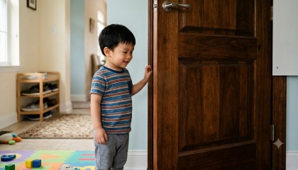 Cửa đóng mở nặng dễ kẹp tay – giải pháp nào cho trẻ nhỏ