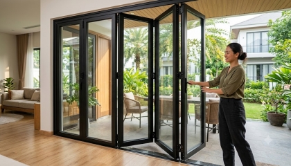 Giải pháp vận hành nhẹ nhàng, bền bỉ cho cửa xếp trượt với phụ kiện iHome Việt Nam