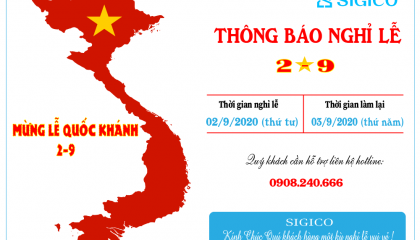 SIGICO THÔNG BÁO NGHỈ LỄ QUỐC KHÁNH 2-9 