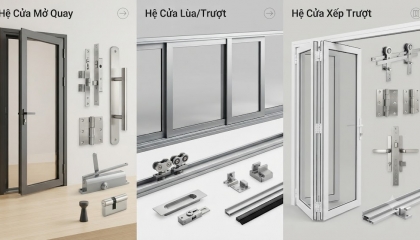 Cách chọn phụ kiện cửa nhôm phù hợp từng hệ cửa