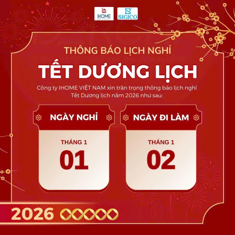 THÔNG BÁO LỊCH NGHỈ TẾT DƯƠNG LỊCH 2026